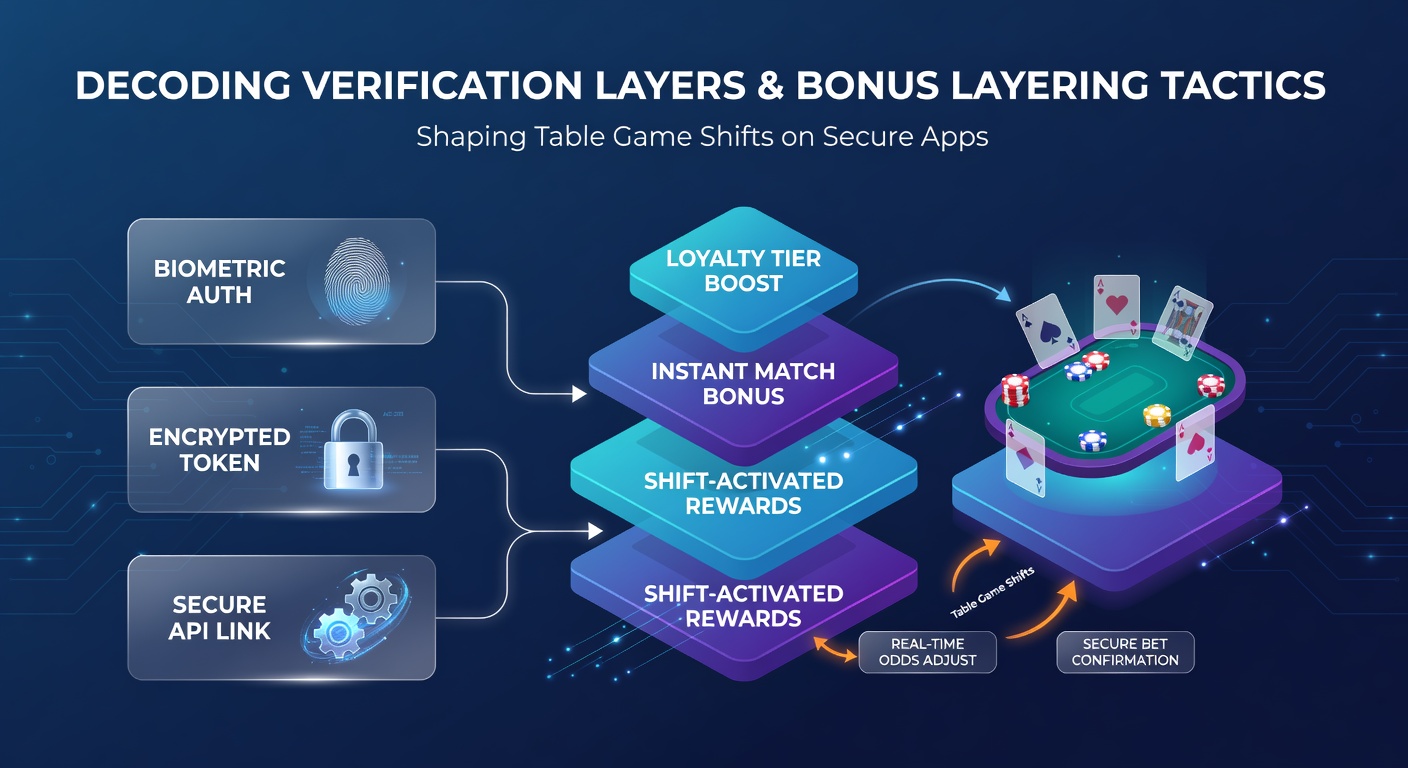Digital wallet verification interface on a secure mobile casino app showing layered authentication steps for table game access
