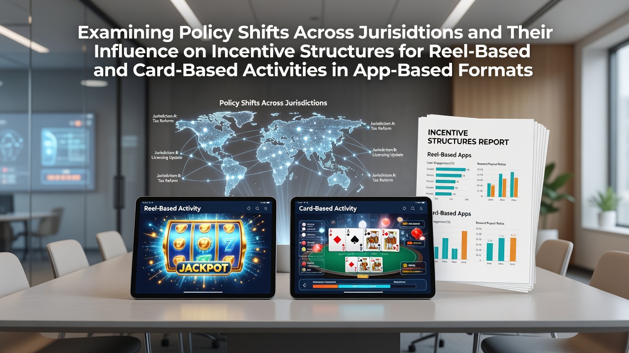 Regulatory documents and mobile app interfaces illustrating policy impacts on gaming incentives