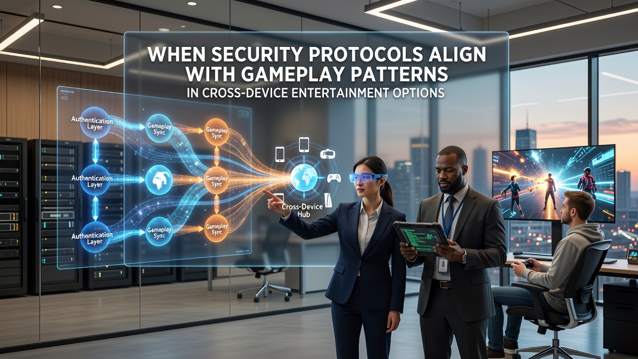 Secure gameplay synchronization illustrated across tablet and smartphone screens during a live dealer session